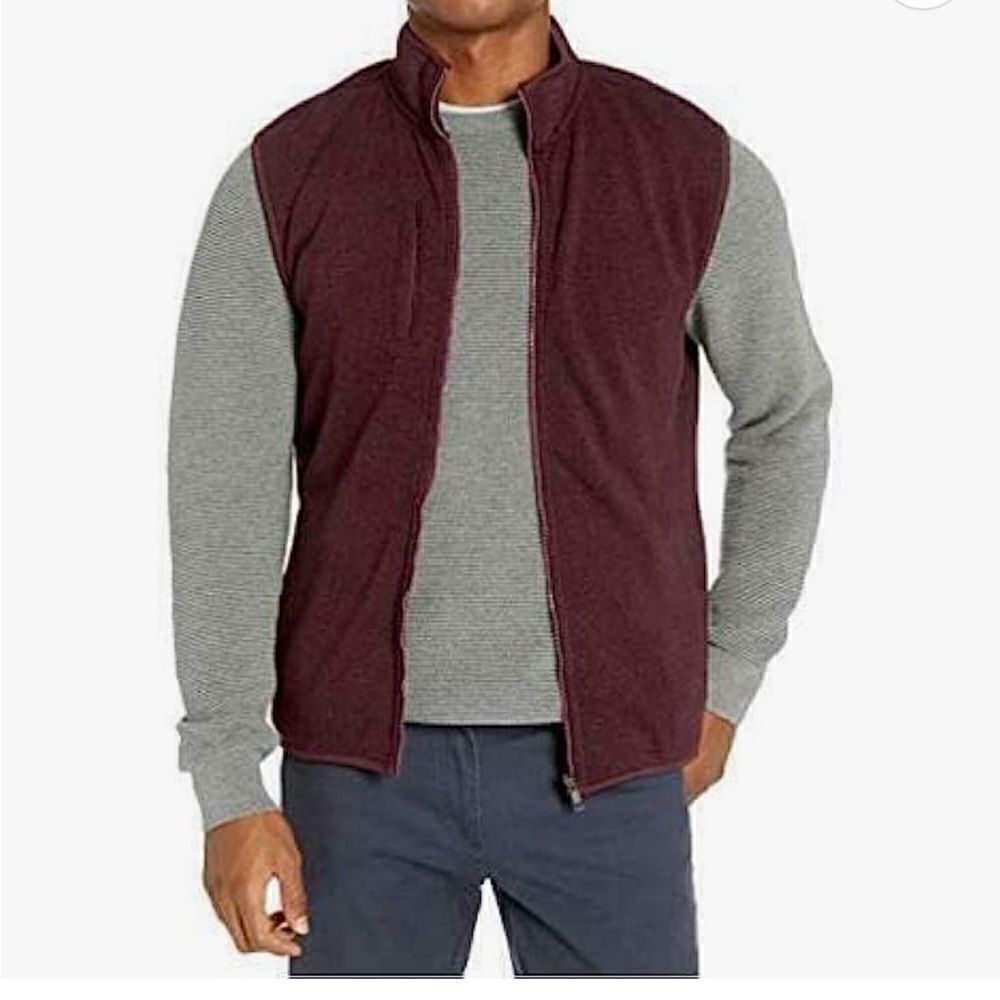 Chaps Fleece Mockneck Vest - Size Medium - Picture 9 of 9